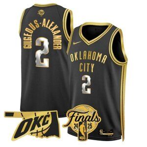 Mens Shai Gilgeous-Alexander Jersey 2025 Finals Stitched Black